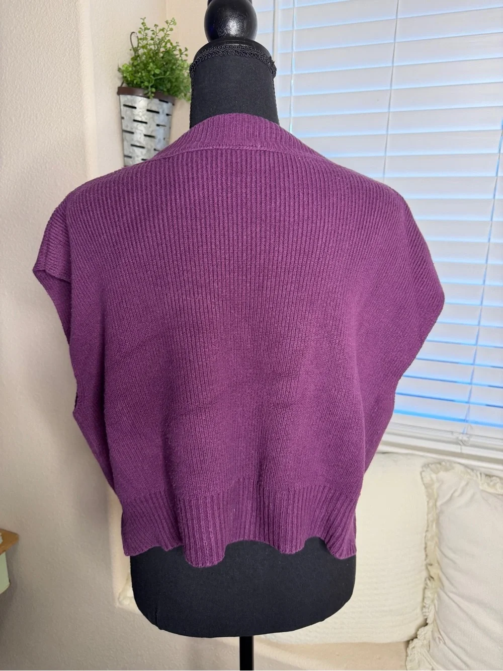 Free People Easy Street Cropped V-Neck Oversized Sleeveless Sweater Vest